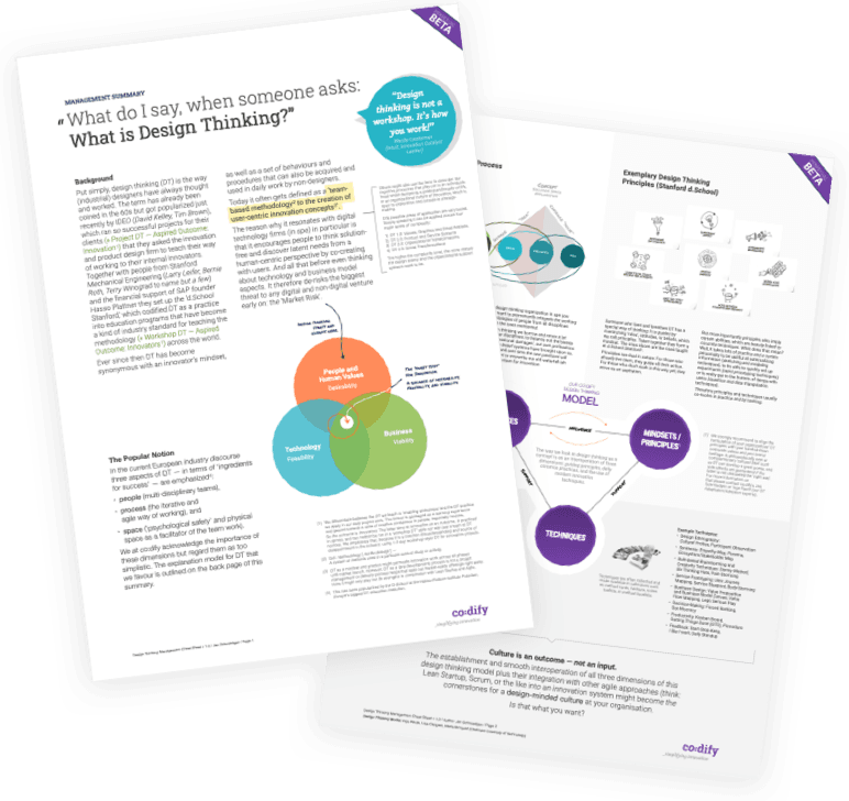 This is a two-pager we hand out to busy executives during our leadership trainings for further reflection on their way back, e.g. in the airplane.