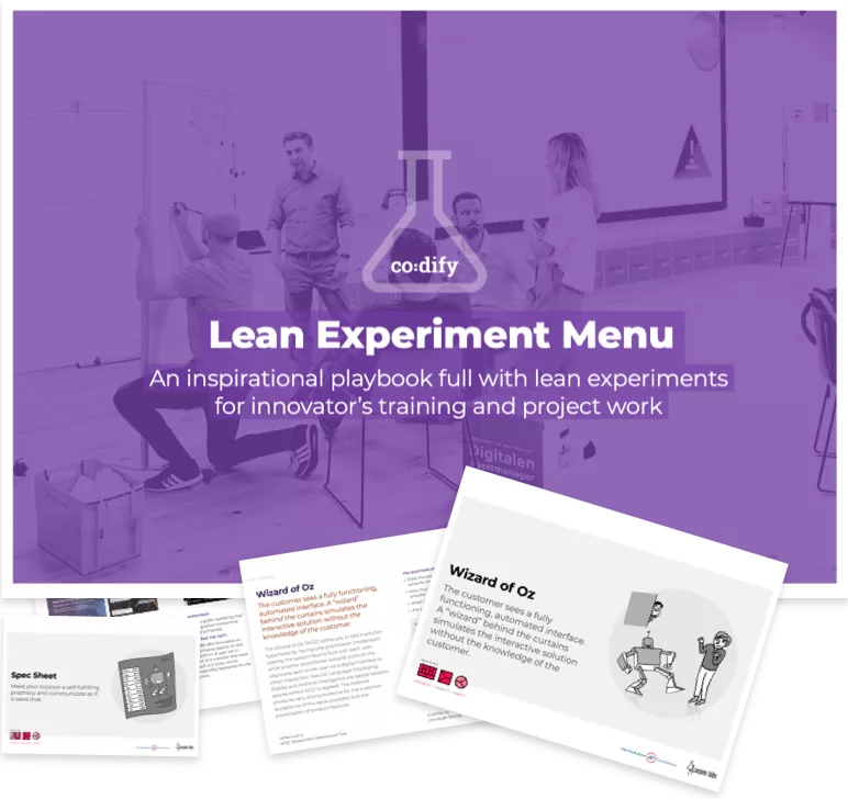 An inspirational playbook full with lean  experiments for training and project work