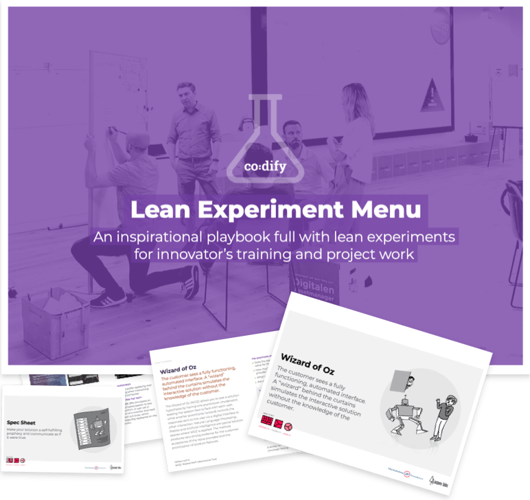 An inspirational playbook full with lean  experiments for training and project work